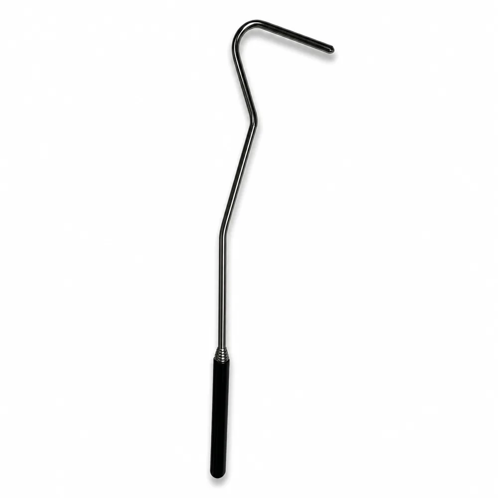 Herpaxe telescopic snake hook extended to full length on a plain background